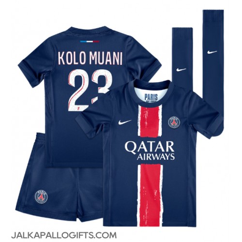 Paris Saint-Germain Randal Kolo Muani #23 Koti Peliasu Lasten 2024-25 Lyhythihainen (+ Lyhyet housut)